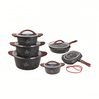 سرویس قابلمه 12 پارچه لایف اسمایل مدل LIFEP5 12 - Life Smile LIFEP5-12 Non Stick Cookware Set