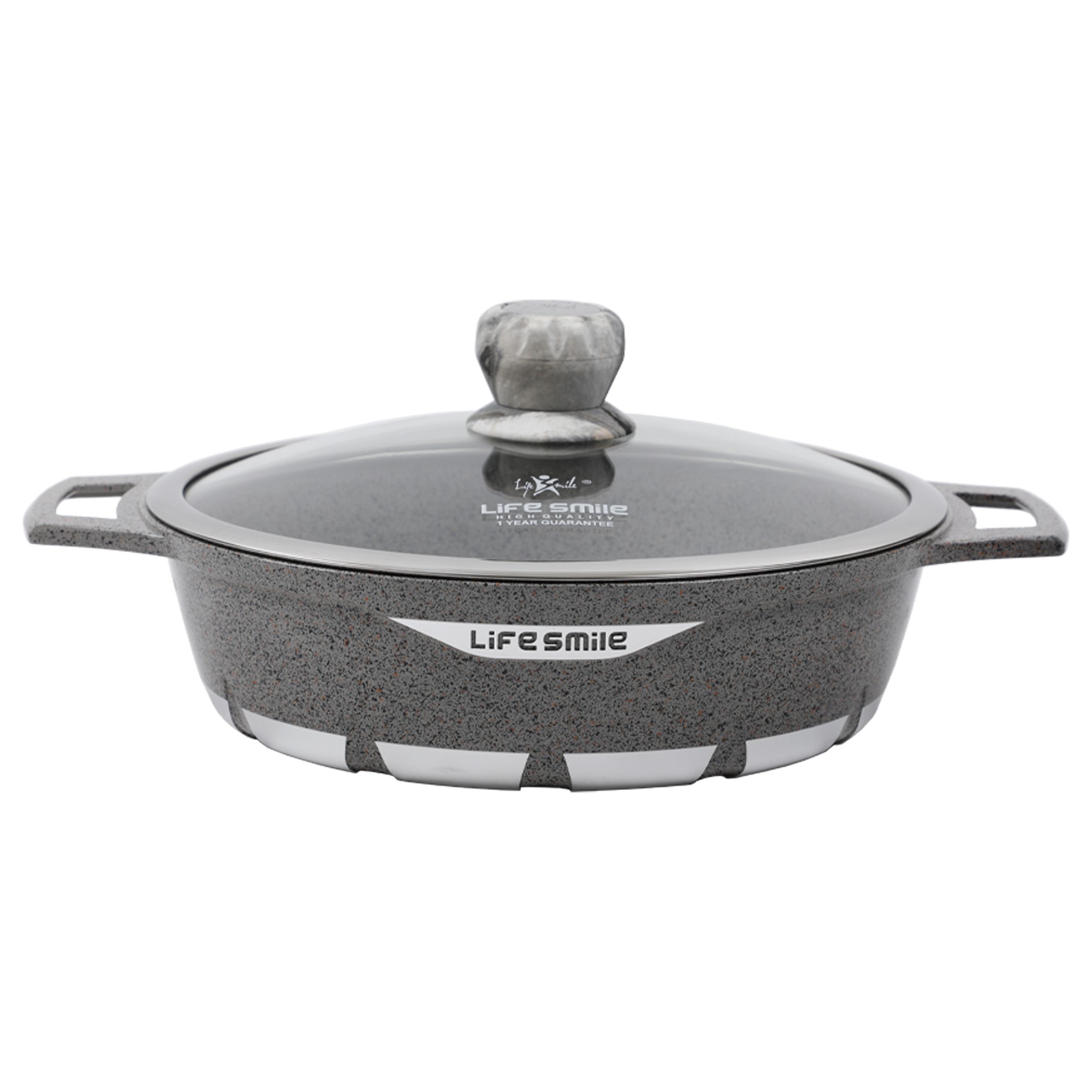 تابه گرانیتی لایف اسمایل مدل FLCMSHR24 - LIFE SMILE FLCMSHR24 Shallow Pot with Granite Coating