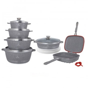 سرویس قابلمه گرانیتی لایف اسمایل مدل LIFEP7 شامل 12 پارچه - LIFE SMILE LIFE7-12 Cookware Set