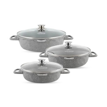 سرویس تابه گرانتی لایف اسمایل مدل Lifep7STSHR 6 3 - Lifesmile Lifep7STSHR 6 3 Fry Pan Set