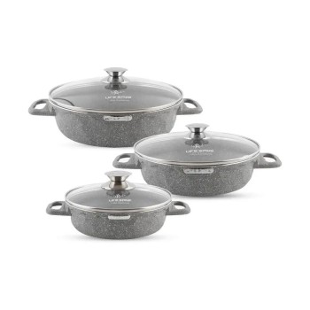 سرویس تابه گرانتی لایف اسمایل مدل Lifep7STSHR 6 - Lifesmile Lifep7STSHR 6 Fry Pan Set